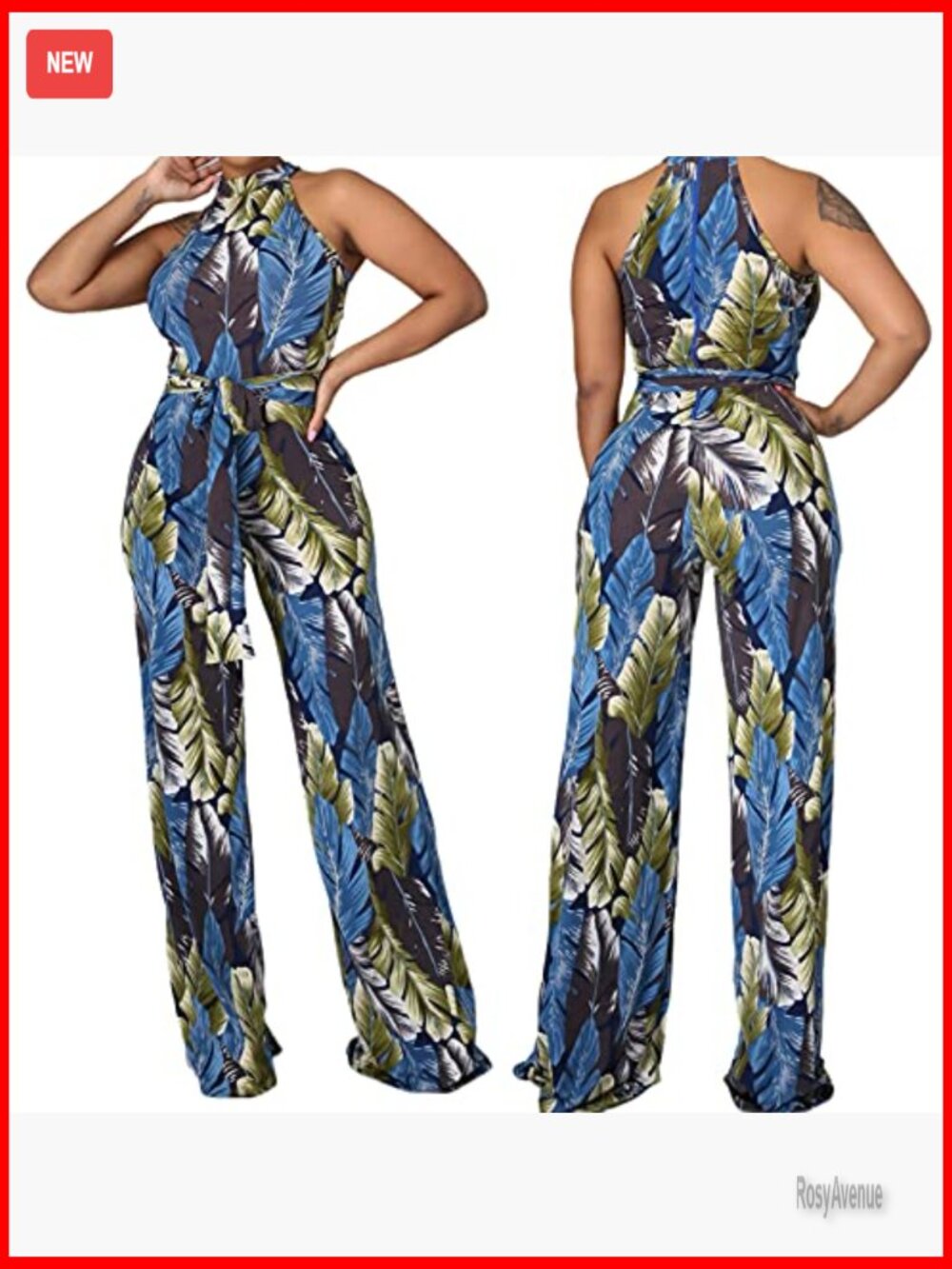 Elegant Long Straight Pant Floral Zipper Jumpsuit - Picture 4 of 4